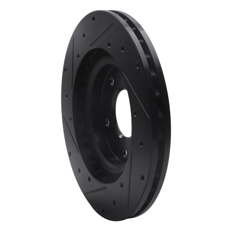 Chrysler 200 Brake Rotor (1) - Front Right - R1 Concepts - Drilled & Slotted - Black - `07-`25
